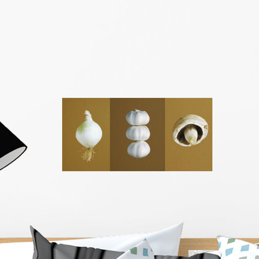 Onion, Garlic And Mushroom Wall Mural