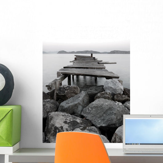 Jetty into a Mountain Lake Wall Mural