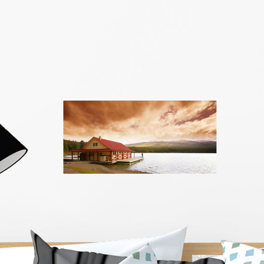 Enjoying A Mountain Lake View Wall Mural