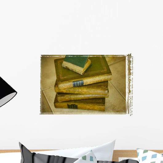 Stack Of Antique Books Wall Mural