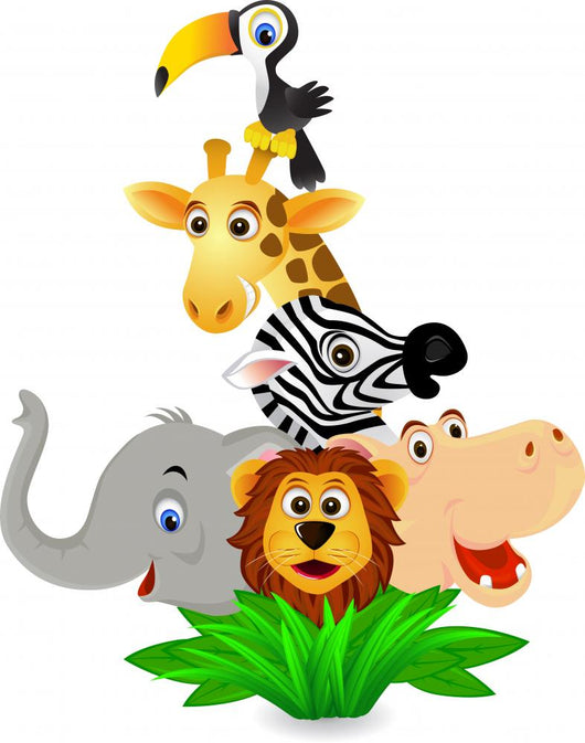 Safari Cartoon Wall Mural