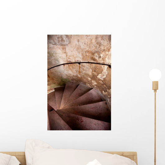 Old Spiral Stairways in Castle Wall Mural