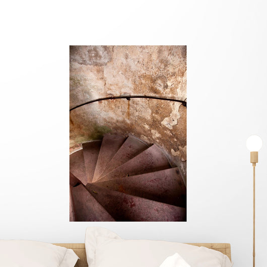 Old Spiral Stairways in Castle Wall Mural