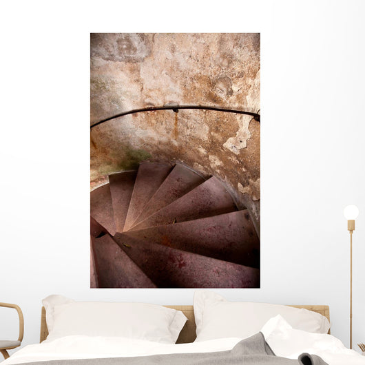 Old Spiral Stairways in Castle Wall Mural