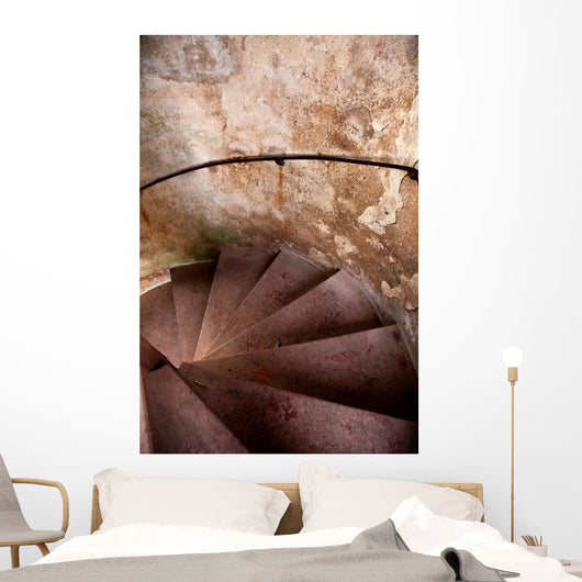 Old Spiral Stairways in Castle Wall Mural
