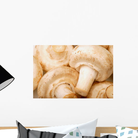 Up White Mushrooms Wall Mural