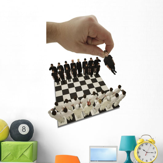Chess Being Played With Little People Wall Mural