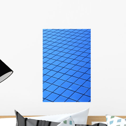 Symmetrical Pattern Of Blue Squares Wall Mural