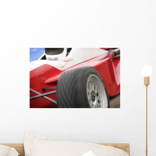 A Close-Up Of A Red Race Car Wall Mural