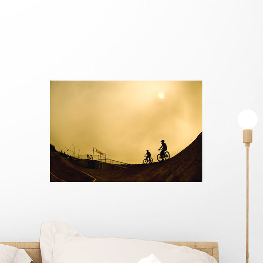 Two Cyclists Wall Mural