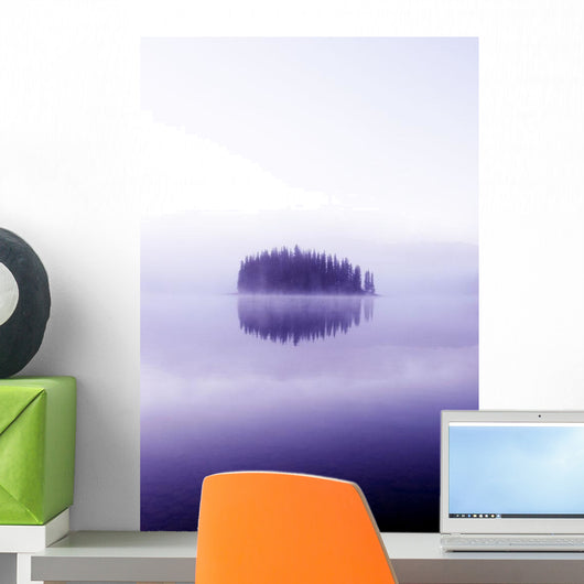 Trees Across A Calm Lake Wall Mural