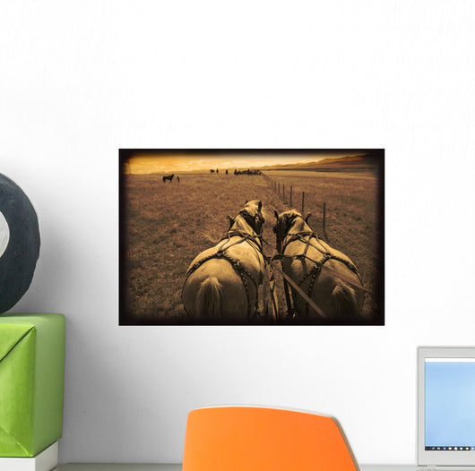 Horses Pulling Carriage Wall Mural