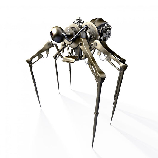 Isolated 3d Render of Steampunk Spider Wall Decal