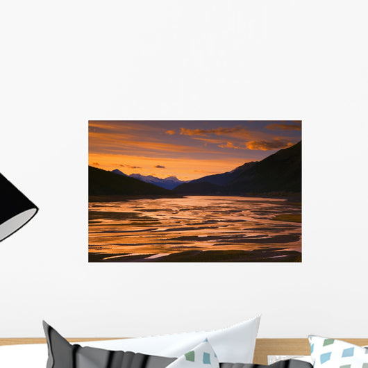 Beautiful Mountain Sunset Wall Mural