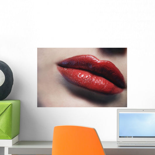 Closeup Of Womans Lips Wall Mural