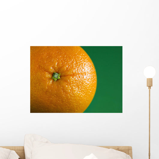 Orange Fruit On Green Background Wall Mural