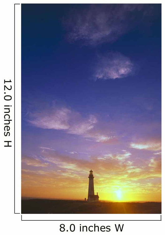 Sunset Behind Yaquina Head Lighthouse, Yaquina Bay Wall Mural