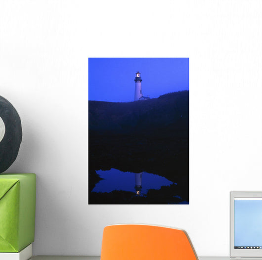 Yaquina Head Lighthouse On Yaquina Bay Wall Mural