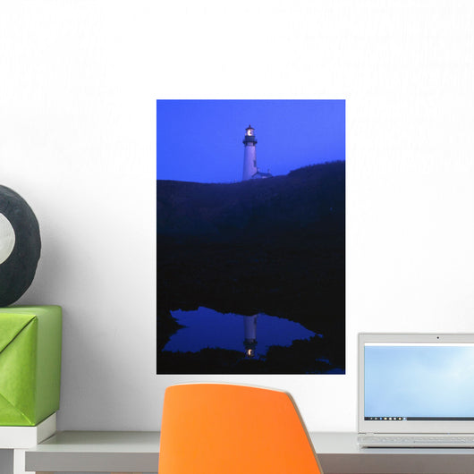 Yaquina Head Lighthouse On Yaquina Bay Wall Mural