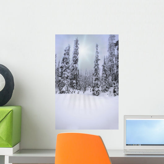 Snow Covered Forest Wall Mural