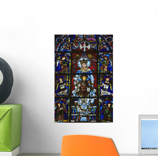 Stained Glass Window In Chartres Cathedral Wall Mural