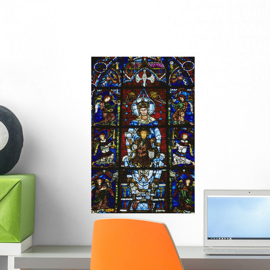 Stained Glass Window In Chartres Cathedral Wall Mural