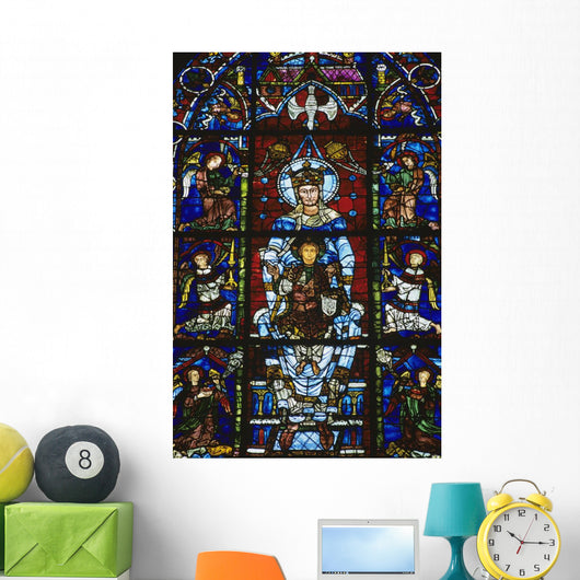 Stained Glass Window In Chartres Cathedral Wall Mural