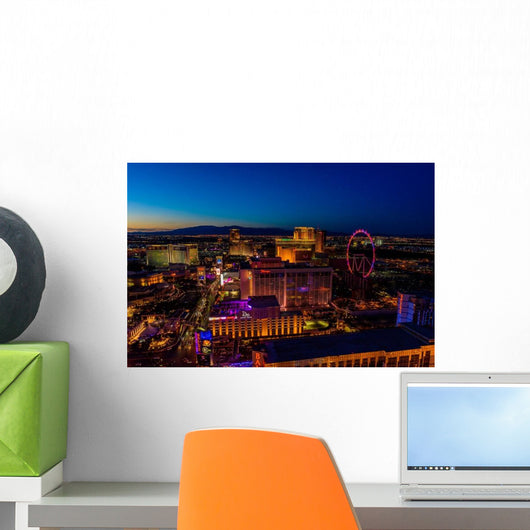 Aerial Las Vegas Strip at Night Wall Decal