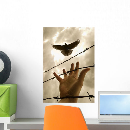 Hand Reaching Out For Bird Wall Mural