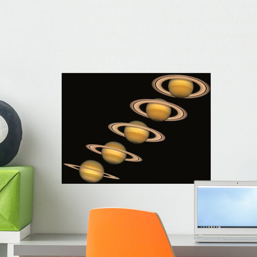 Views Of Saturn Over The Years Wall Mural