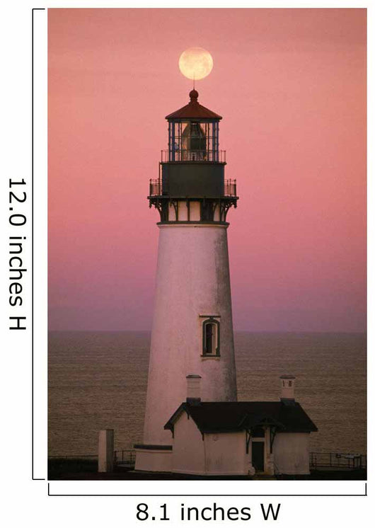 Full Moon Over Yaquina Head Light Wall Mural