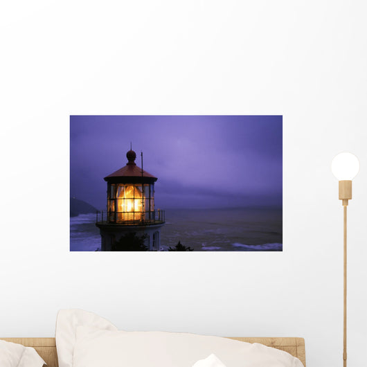 Lighthouse At Heceta Head, Oregon, Usa Wall Mural