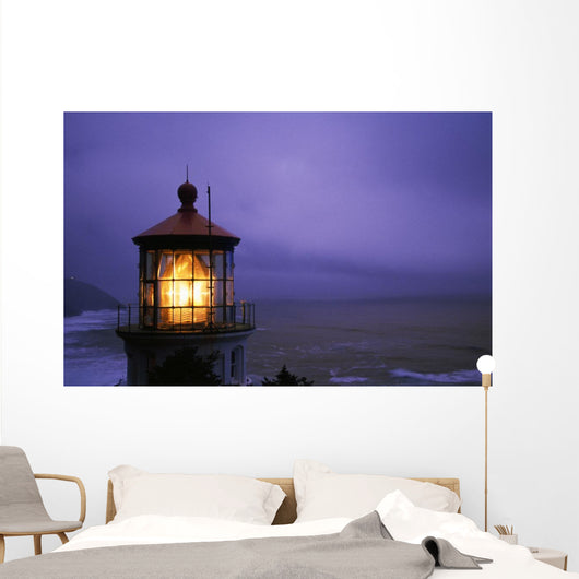 Lighthouse At Heceta Head, Oregon, Usa Wall Mural