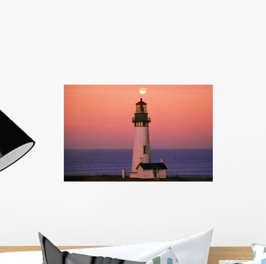 Sunset Over Lighthouse Wall Mural