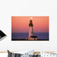 Sunset Over Lighthouse Wall Mural