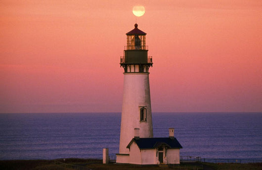 Sunset Over Lighthouse Wall Mural