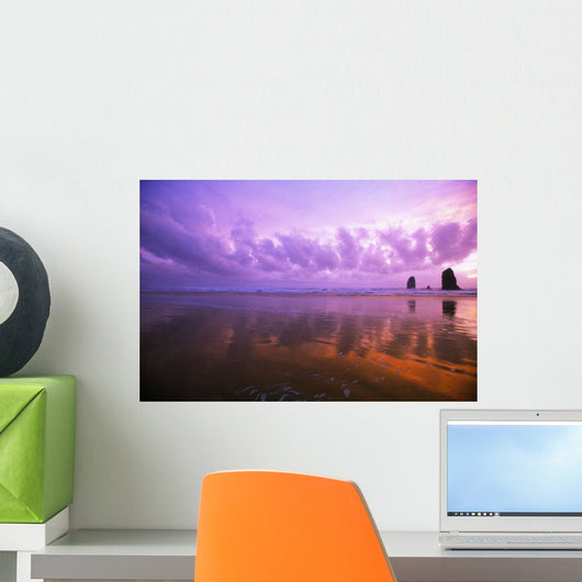 Ocean Sunset, Needle Rocks, Cannon Beach Wall Mural
