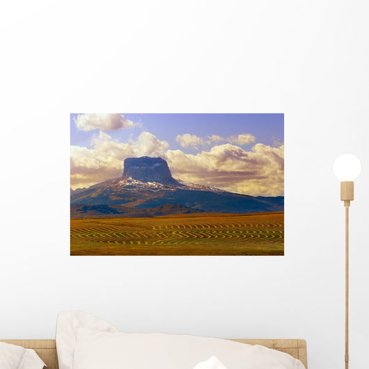 Mountain And Farmer's Field Wall Mural