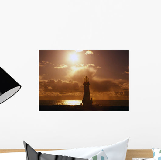 Sunset At Yaquina Head Lighthouse, Oregon Of America Wall Mural