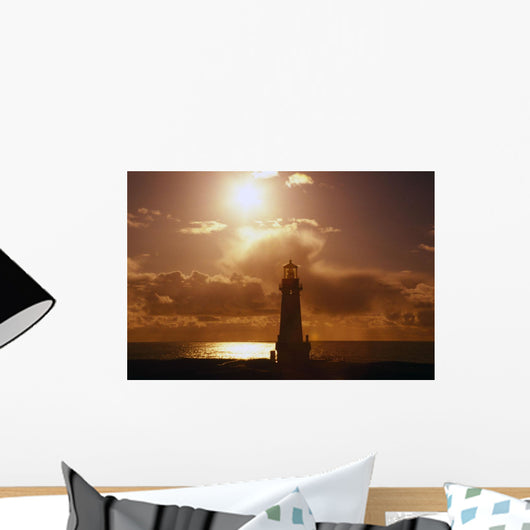 Sunset At Yaquina Head Lighthouse, Oregon Of America Wall Mural