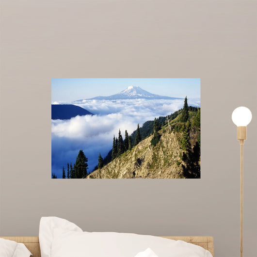 Mount Adams Above Cloud-Filled Valley, Washington Of America Wall Mural