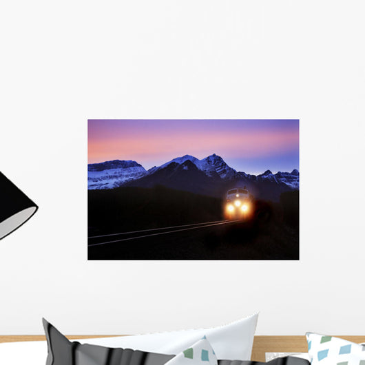 Locomotive Train At Night Wall Mural