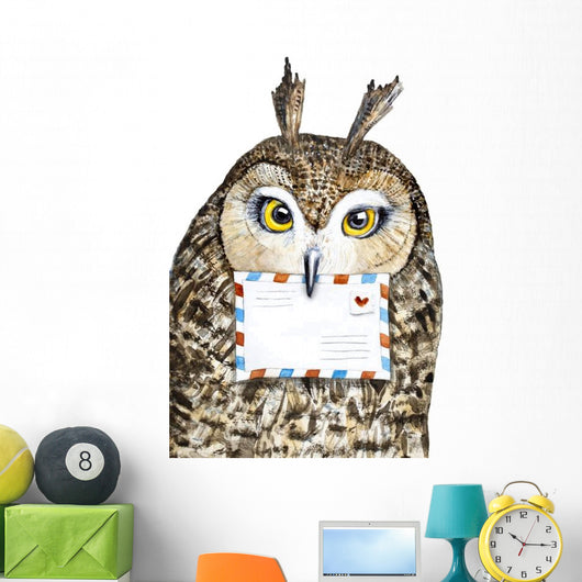 Owl Delivering Letter Wall Decal