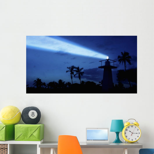 Lighthouse At Night Wall Mural