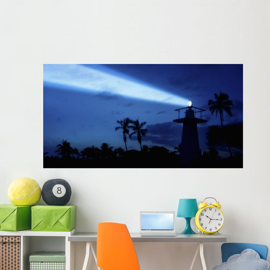 Lighthouse At Night Wall Mural
