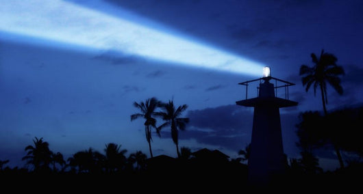 Lighthouse At Night Wall Mural