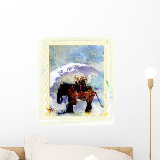 An Elephant Carrying Cargo Wall Mural