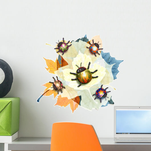 Ladybug Illustration Wall Mural