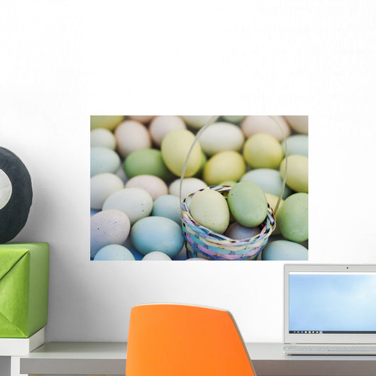 Easter Eggs And Basket Wall Mural