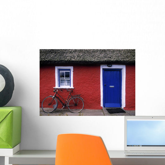 Askeaton, Co Limerick, Ireland, Bicycle In Front Of A House Wall Mural